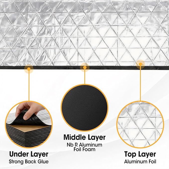 30 Pcs Sound Deadening Mat, 197 mil(5mm) 32 sqft Sound Deading Material for Cars, Automotive Sound Deadener Foam, Audio Noise Insulation and dampening