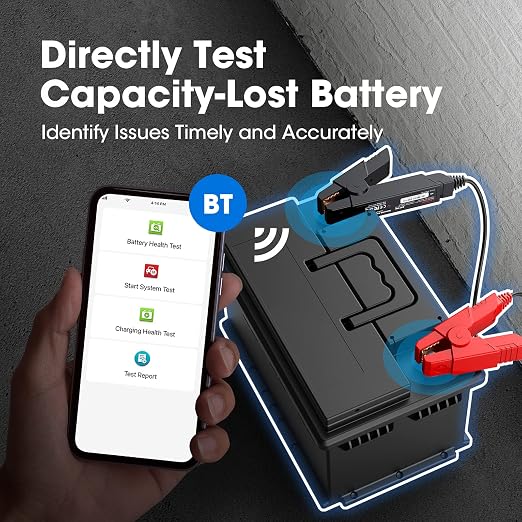 Car Battery Tester, LAUNCH BST360 6V 12V Battery Load Tester Auto Alternator Analyzer for CCA, AGM, GEL Type, Compatible with Android/iPhone/LAUNCH X431 Diagnostic Tools, Bluetooth Connection