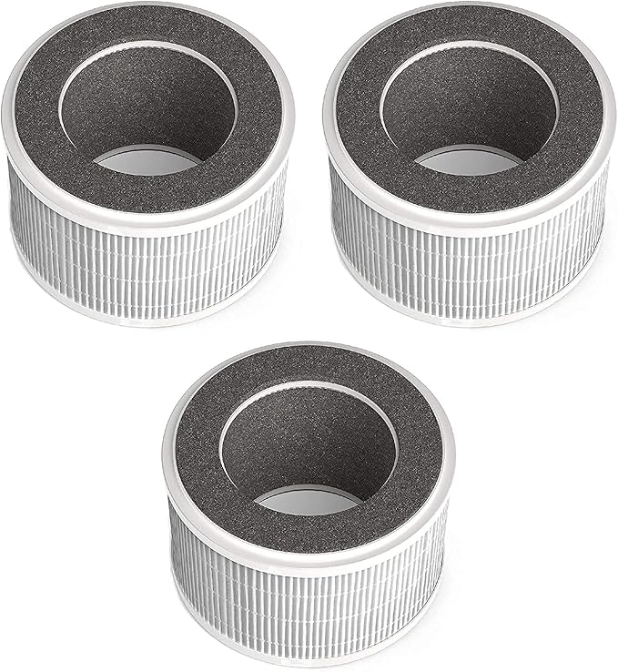 Nispira MSB3 3-Packs Filter Replacement Compatible with Membrane Solutions Air Purifier True HEPA Activated Carbon