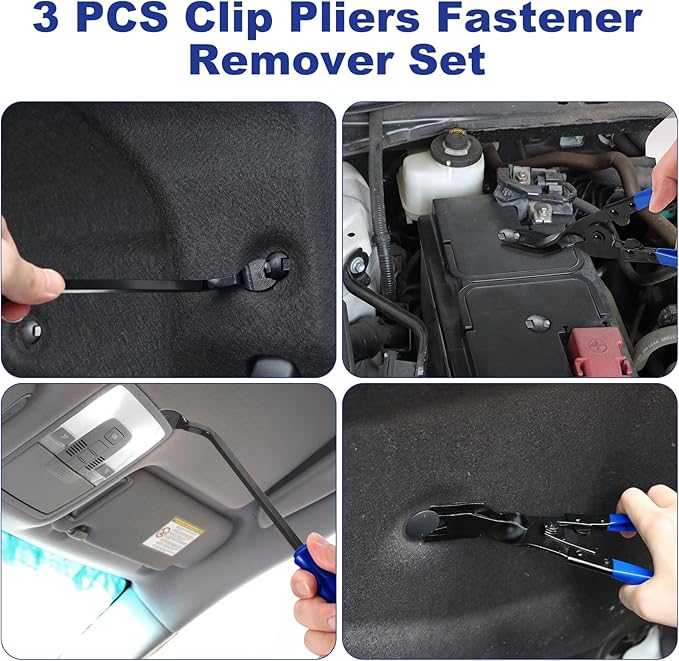 17Pcs Hook and Pick Tool Set with Scraper Auto Clip Removal Plier Fastener Remover Rivets Puller Mechanic Car Trim Removal Tool Kit Gasket Telescoping Magnetic Pickup Hand Automotive Tools(Blue)