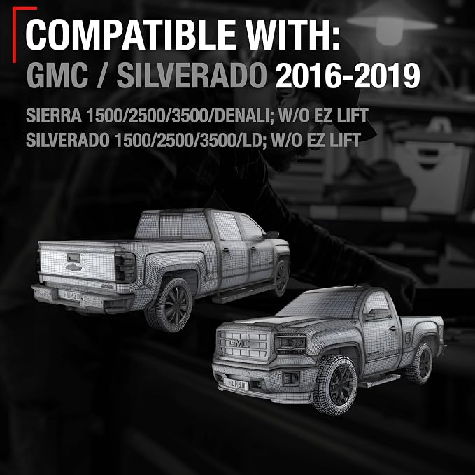 Rear View Backup Camera - Compatible with 2016-2019 Chevrolet Silverado; GMC Sierra 1500 2500 3500 - Reverse Park Assist Camera Replacement - Without EZ-Lift - OEM 84079952, 23244435, 592-056