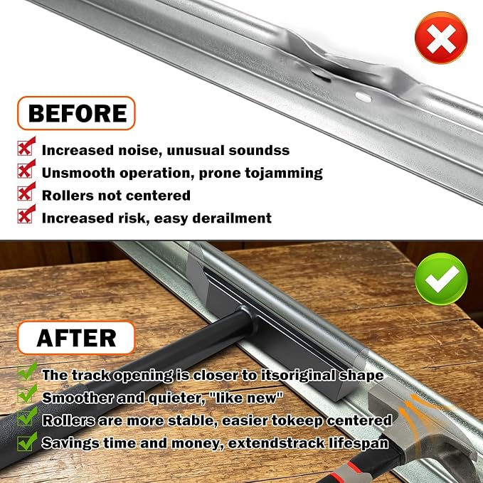 Garage Door Vertical Track Repair Tool Set, 2-inch Roller Track | Anvil Tools, Track Rails Maintenance, Anti-Slip Handle, Replacement System