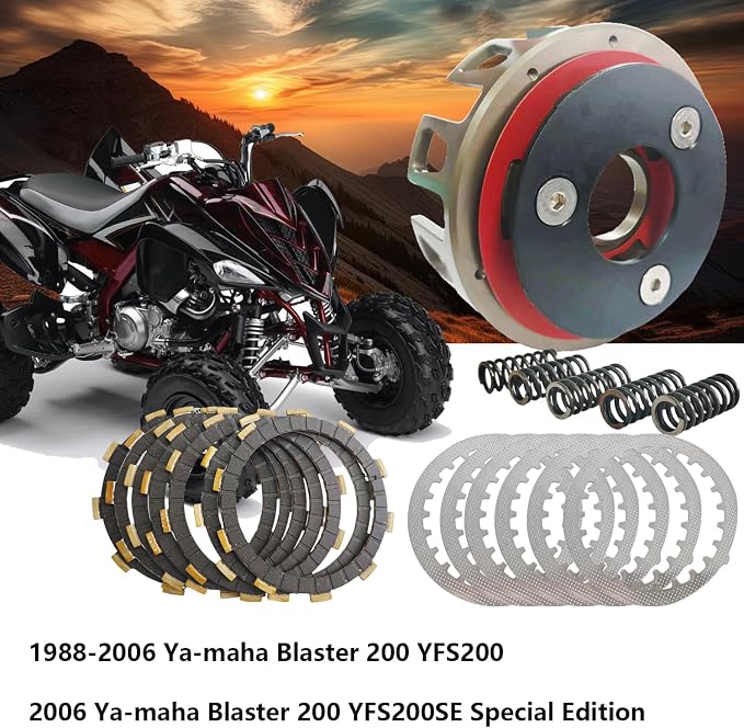 Clutch Kit & Billet Clutch Basket for Blaster 200 1988-2006 | for Ya-maha YFS200 SE