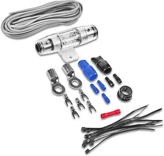 Belva True 4 Gauge AWG Premium CCA Complete Amplifier Wiring Kit with OFC 4-Channel RCA Cable - BAK44BL Blue