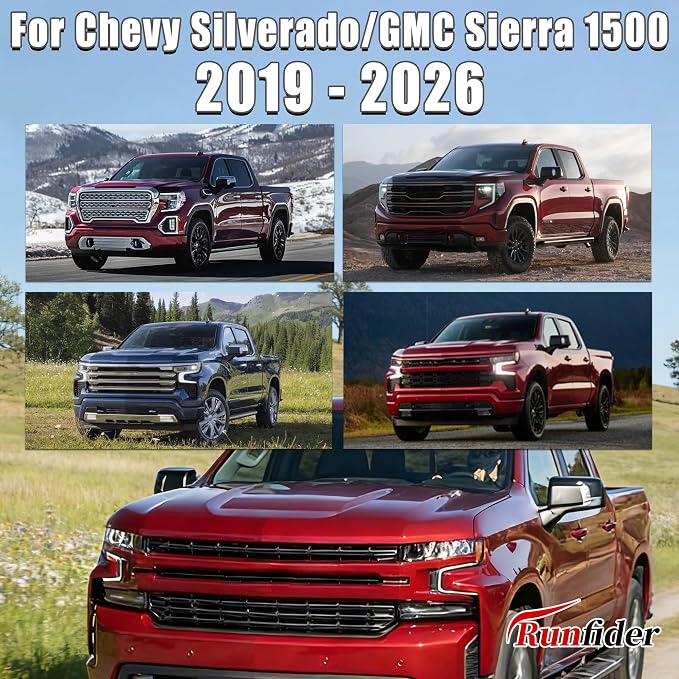 Seat Covers for Chevy Silverado & GMC Sierra 1500 Crew Cab 2019-2026 Heavy Duty Cloth Protector Interior Accessories，Waterproof & Machine Washable-Black (Front & Rear)