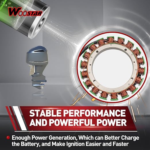 WOOSTAR 18 Coil 3 Wire Magneto Stator Replacement for 2004-2020 F150 2009-2020 Mercury LF150 OEM 63P-81410-00