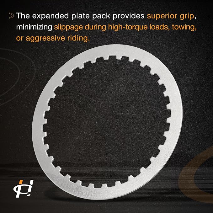 17PCS Extra Plate Friction Steel Clutch Disc Kit Compatible with Harley Davidson 1991-2017 Sportster, 1990-1997 Touring Dyna Softail, 1991-2002 Buell All Models Replaces 307-30-10011