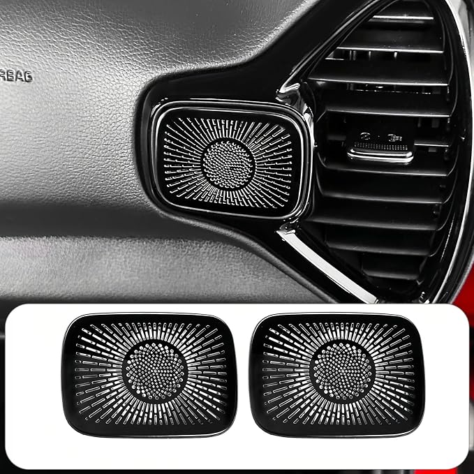 2PCS Dashboard Tweeter Speaker Covers Trim Compatible with Kia Soul 2020-2026 Accessories (Glossy Black)