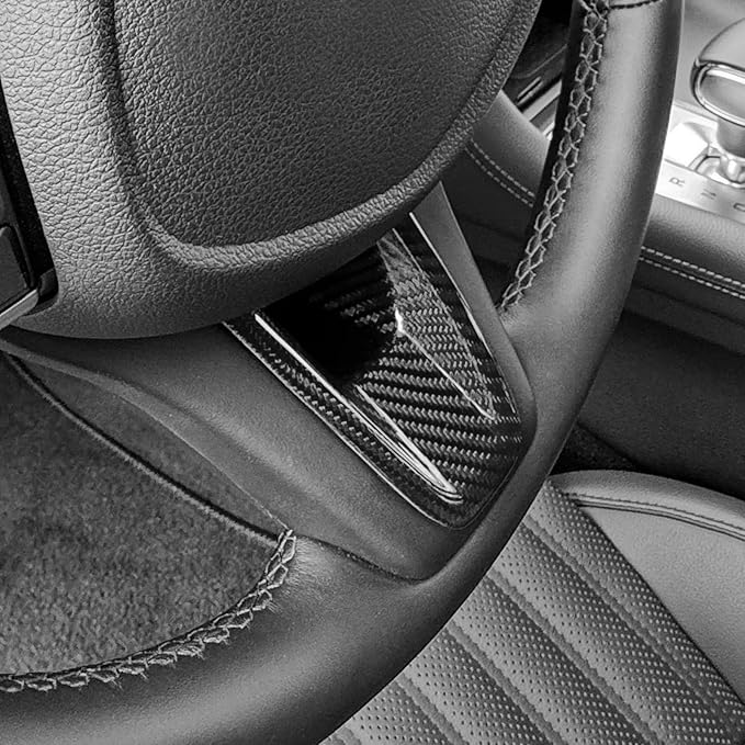 Car Steering Wheel Lower Trim Cover Auto Steering Wheel Protector Cover Compatible with Genesis G70 2019-2026 G80 DH 2017-2020 Accessories (Carbon Fiber Black Style)