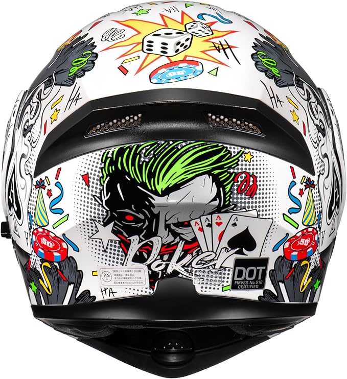 KYPARA Motorcycle Dual Visor Flip up Modular Full Face Helmet with DOT Certification of Impressionism