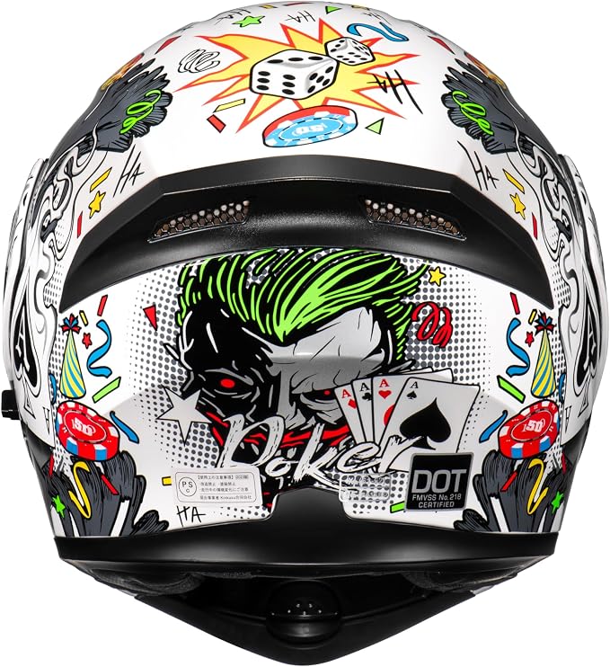 KYPARA Motorcycle Dual Visor Flip up Modular Full Face Helmet with DOT Certification of Impressionism