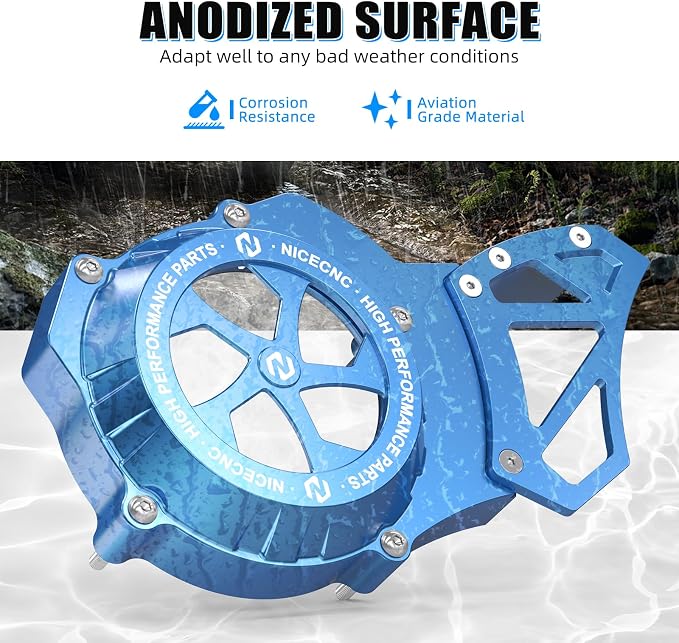 NICECNC Sprocket Protector Engine Crankcase Guard Compatible with Yamaha Blaster 200 YFS200 1988-2006, See Fitments, Replacement for 2XJ-15411-00-00 Blue