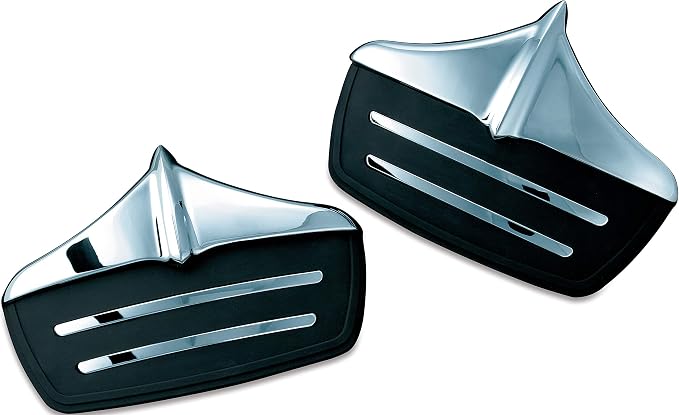 Kuryakyn 7220 Motorcycle Accent Accessory: Rear Wheel Mud Flaps/Splash Guards for 2011-19 Harley-Davidson Trike Motorcycles, Chrome, 1 Pair , Black
