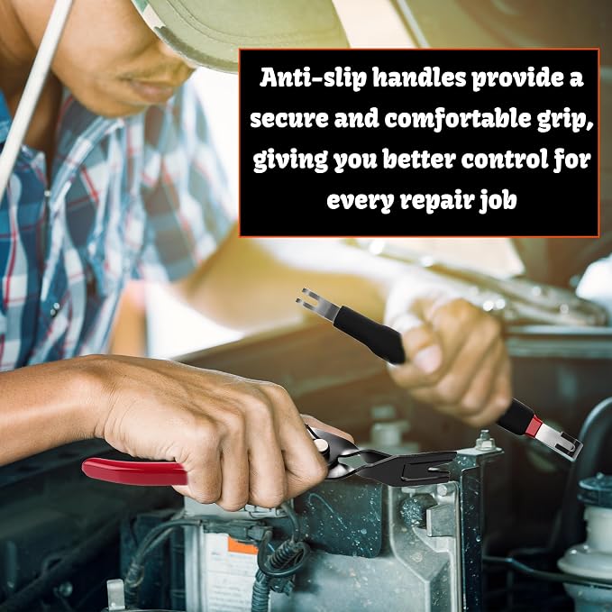 8 Pcs Car Clip Pliers Automotive Disassembly Tools Automotive Snap Ring Pliers Electrical Disconnect Pliers Terminal Removal Tools for Cars Repair