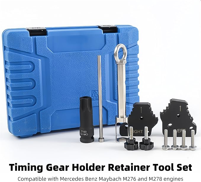 Timing Gear Holder Retainer Tool Set Compatible with Mercedes Benz Maybach M276 M278 Engines, Camshaft Sprocket Screw Removal Installation Tool Kit, with T100 Socket & Fuel Injector Puller