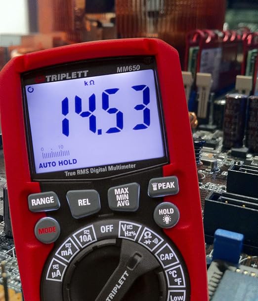 Triplett MM650 CAT IV True RMS 6000 Count Digital Multimeter with Lo Z and Certificate of Calibration to NIST - AC/DC Voltage and Current, Resistance, Temperature, Capacitance, Frequency, Continuity