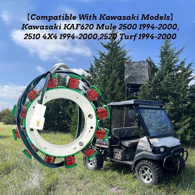Stator Coil Compatible with Kawasaki MULE 2500 2510 4X4 2520 Turf 1994-2000 59031-2103