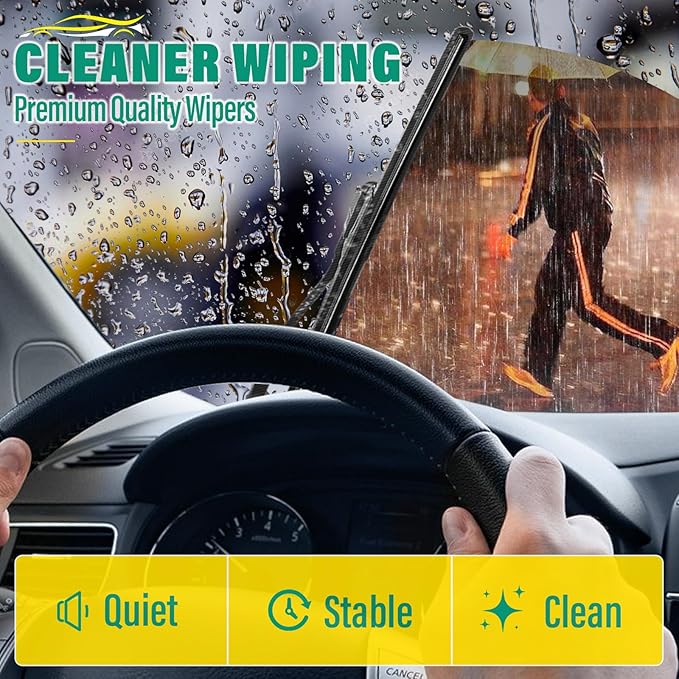 26" 17" 12" Windshield Wiper Blades Replacement for Cadillac SRX 2010 2011 2012 2013 2014 2015 2016 Premium All Weather Front Rear Wipers Set - OEM Quality (Pack of 3)
