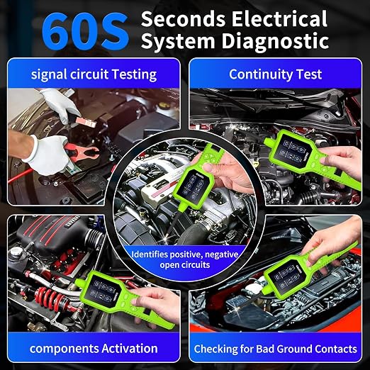 P100Pro Automotive Circuit Tester, 9-30V Power Circuit Probe Kit with Oscilloscope Multimeter, 4 Modes Car Electrical Diagnostic Tool for Continuity Test, Short Circuit Locating, Component Activation