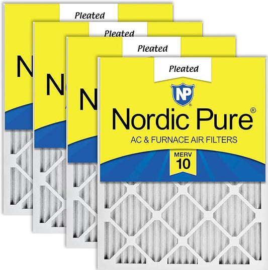 Nordic Pure 14x30x1 (Actual Size: 13 15/16 x 29 15/16 x 3/4) Pleated MERV 10 Air Filters 4 Pack