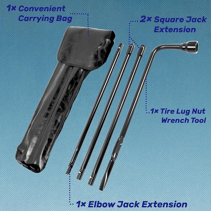 Spare Tire Tool Kit with Spare Tire Jack Handle and Wheel Lug Wrench Compatible with 1999-2019 Silverado Tahoe Avalanche Suburban Sierra Yukon 02-18 Escalade