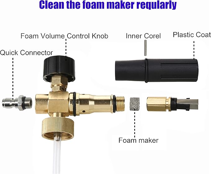 Tool Daily Chemical Injector for Pressure Washer, Foam Cannon with 1/4 Inch Quick Connecto