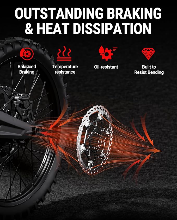 Floating Disc Brake Rotor(220mm),Aircraft Aluminum Core,Stainless Steel MTB Brakes Rotors with 6-Hole,Thickness 2.3mm,High Performance for Talaria Sting R MX3,MX4(1 Set)