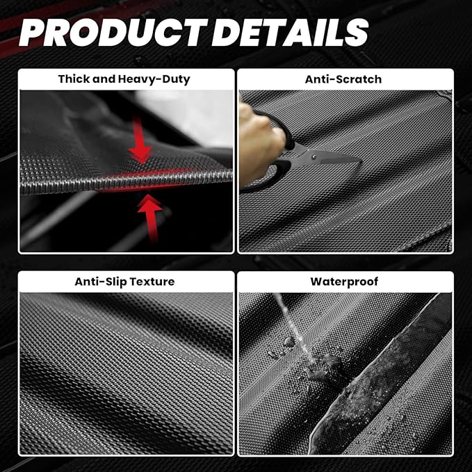 LASFIT Bed Mat for Ford Ranger 2026 2025 2024 5.0ft Truck Bed All Weather TPE Bed Liner Easy Clean Durable,Not Fit for Drop in Bedlienr