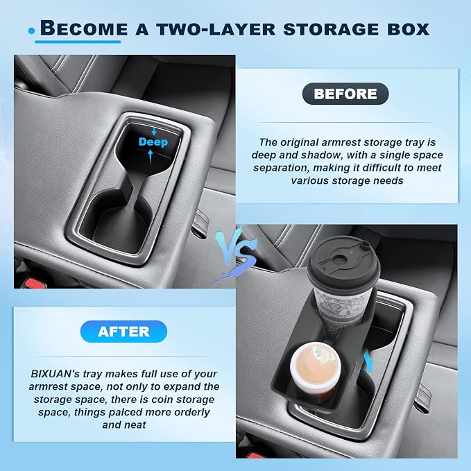 BIXUAN 2026 RAV4 Cup Holder Insert For 2026 Toyota RAV 4 Console Cup Holder Silicone Drink Cup Holder Liner Waterproof Anti-Slip No Rattling Easy to Clean 2026 RAV 4 Accessories