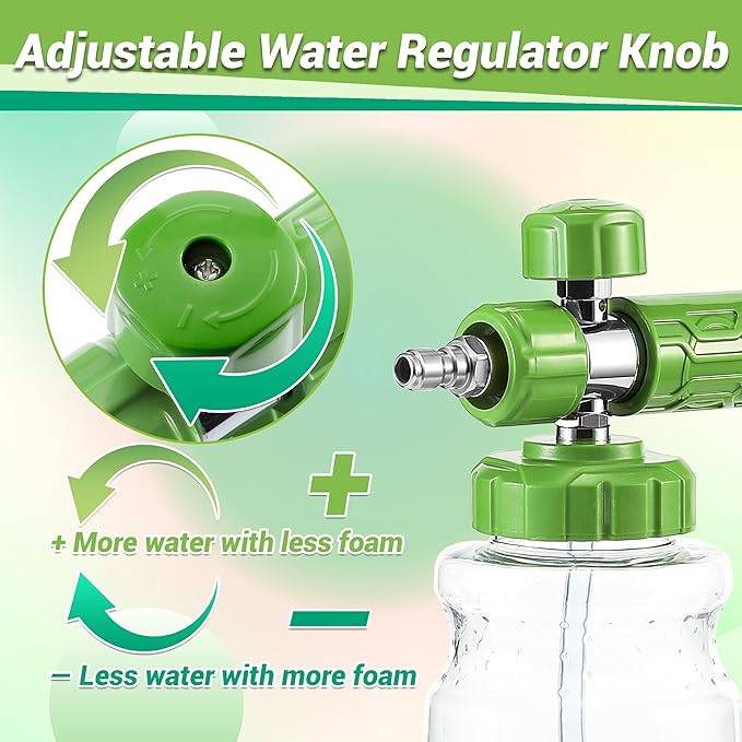 M MINGLE Ultimate Pressure Washer Adapter Set, Foam Cannon for Pressure Washer with Dual-Connector Tool