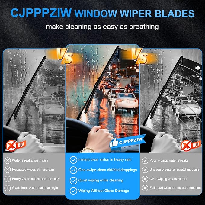 CJPPPZIW® Windshield Wipers -22"+21" Replacement for 2005-2016 Toyota Tacoma/2011-2024 Dodge Durango,OEM Quality Premium All-Season Wiper Blades (Set of 2)