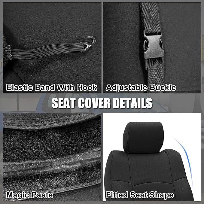 SAPUBK Custom-Fit Rear Seat Covers Replace for 2015-2025 Ford F150 and 2017-2025 F250 F350 F450 40/60 Split Seat, Premium Neoprene Composite Soft Foam Lining Airmesh Breathable Seat Cover