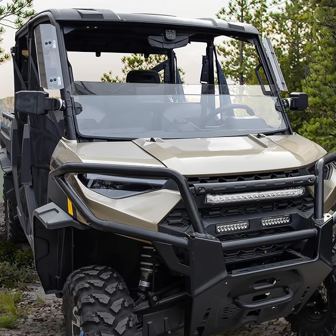 SAUTVS Front Half Windshield for Ranger XP 1000 2017-2026, Replace #2883301 | Lightly Dustproof Durable PC Clear Half Windscreen for Polaris Ranger XP 1000 / 900 / Crew / Diesel 2017-2026
