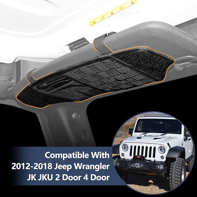 sukemichi Visor Organizer Sun Visor Molle Panel for Jeep JK, Tactical Sun Visor Organizer For 2012-2018 Jeep Wrangler JK JKU Accessories Visor Storage Holder Pouch,2 Pack,Fit Driver and Passenger Side