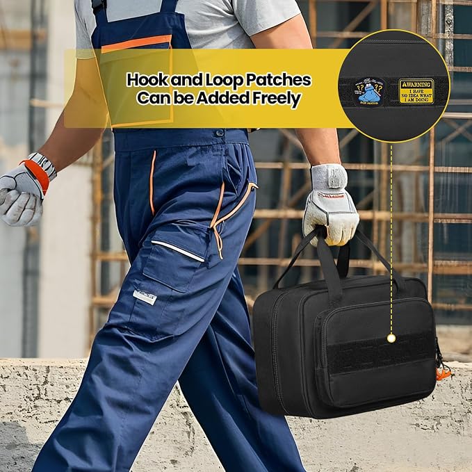 Rexmica Carrying Bag Compatible with Fluke Digital Multimeter/325 Clamp Multimeter, Electric Tester Tool Storage Bag with Multiple Pockets for Electrician (Bag Only)