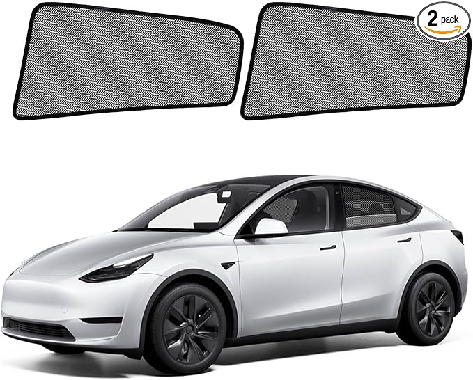 Model Y Specific Side Window Sun Shades, 2020-2025 Rear Vehicle Interior Shade for Baby Mesh Covers, Breathable, UV Protection and Heat Insulation (Model Y(2020-2025Not Juniper)), Rear Side-2pcs