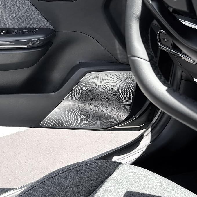 4PCS Stainless Steel Front & Rear Door Speaker Covers Trim Compatible with Kia K4 2025-2026 Accessories (Silver)