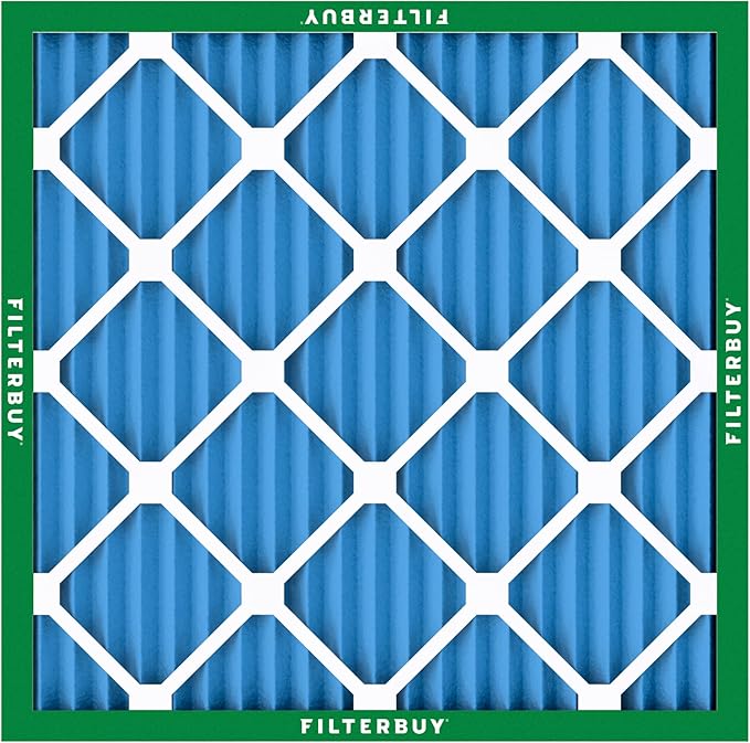 Filterbuy 14x14x1 Air Filter MERV 13 Optimal Smoke & Allergy Defense (1-Pack), Electrostatic Pleated HVAC AC Furnace Filters Replacement (Actual Size: 13.75 x 13.75 x 0.75)