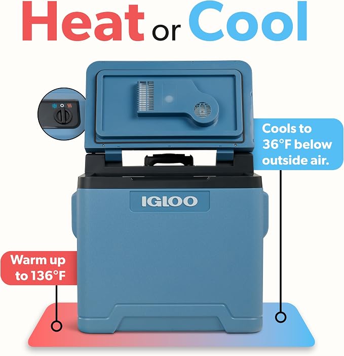 Igloo Thermoelectric Cooler & Warmer | 12V Portable Cooler for Truck, RV, Car & Home