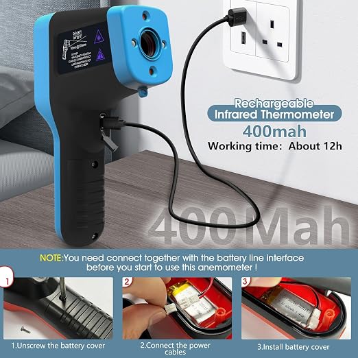 HOLDPEAK Pyrometer D:S=30:1 with Bluetooth, High Temp Infrared Thermometer -58℉~2912℉, Non-Contact Industrial Digital IR Laser Thermometer Gun with Waterproof Touch Button (NOT for Human)