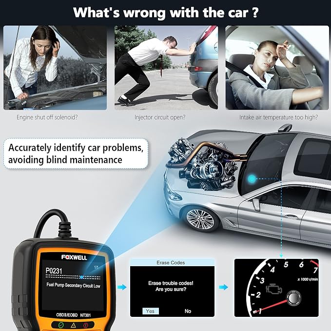 Foxwell NT301 Mechanic Obd2 Scanner with Storage Case