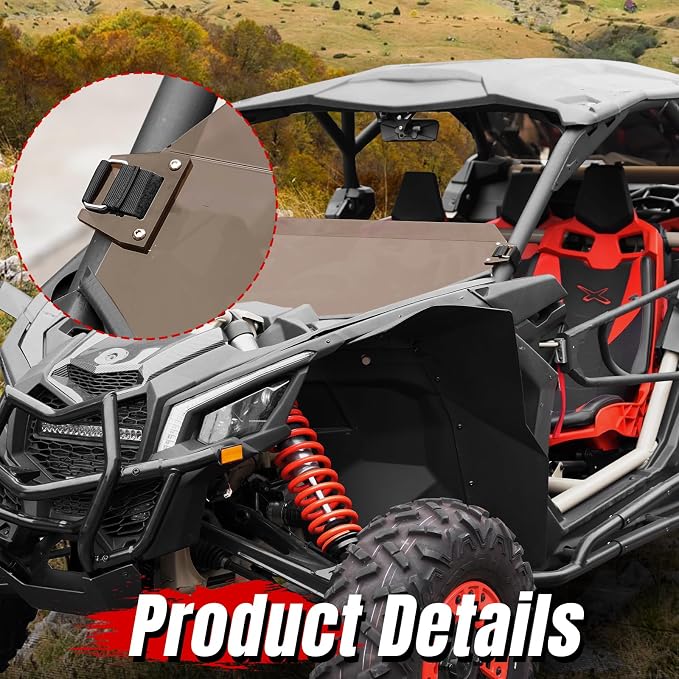 A & UTV PRO Maverick X3 Half Windshield Dark Tinted, Compatible with 2017-2025 Can Am Maverick X3 XRS XDS Turbo R Max,Dark Tint Standard Polycarbonate Construction Window | 250x Stronger Than Glass