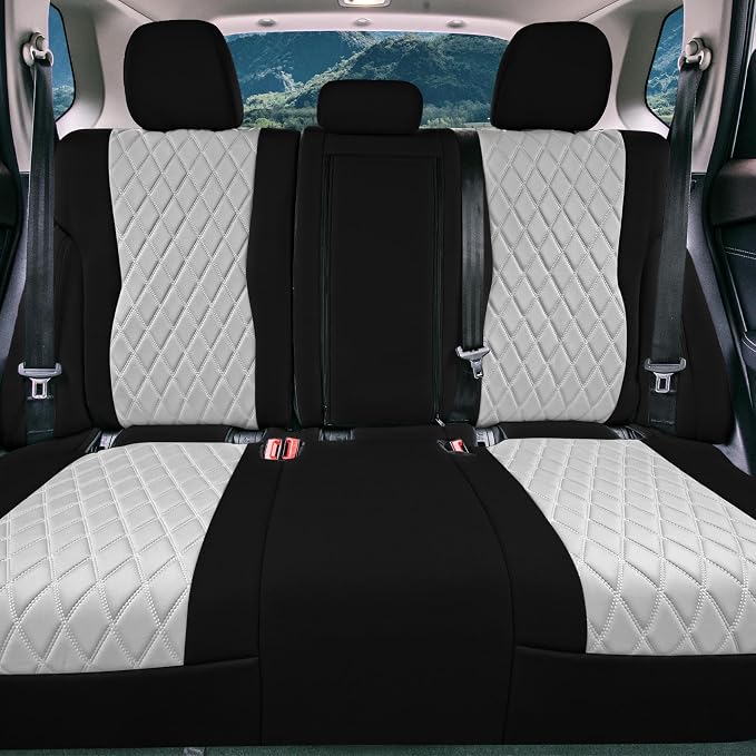 FH Group Custom-Fit Car Seat Covers Specifically Made for 2021-2026 Nissan Rogue, Rear Set Gray Ultraflex Neoprene Waterproof Automotive Seat Cover