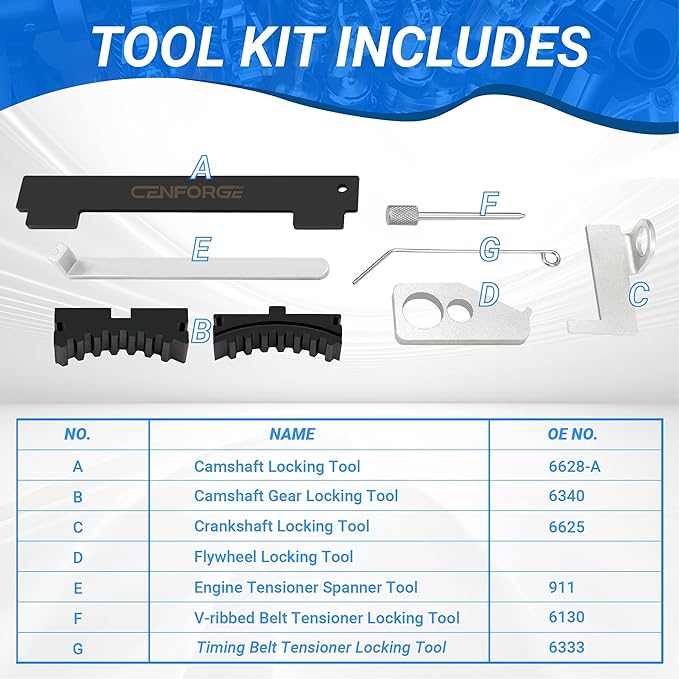Engine Camshaft Tensioning Locking Alignment Timing Belt Tool Kit, Camshaft Holding Tool Compatible with Aveo Chevy Cruze Fiat Alfa Romeo 1.4 1.6 1.8 L