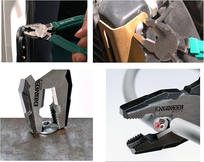 ENGINEER PZ-58 Pliers & PZ-22 High Leverage Pliers & PZ-59 Heavy Duty Pliers Bundle (Made in Japan)