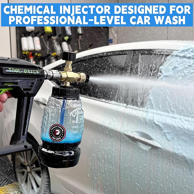 Tool Daily Chemical Injector for Pressure Washer, Foam Cannon with 1/4 Inch Quick Connecto