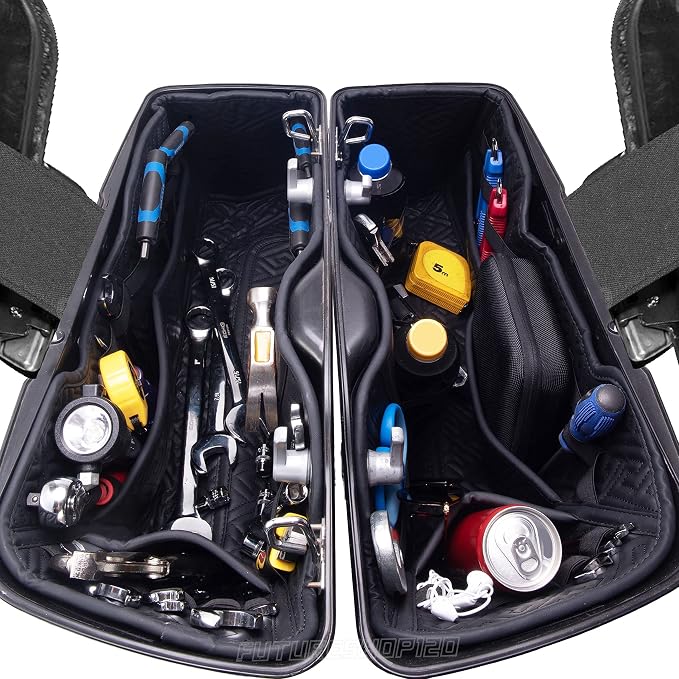 Harley Saddlebag Liners Organizer 2 In 1 For 14-22 OEM Standard Saddlebags Lining CVO Tapered Saddlebags 2021 Street Glide Saddle Bag Liners Stretched Saddlebag Liners Carpet Liners Bag Inserts