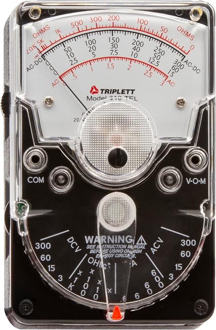 Triplett 3067 Model 310-TEL Hand-Sized Analog Multimeter for Telco - AC/DC Voltage, DC Current, Resistance