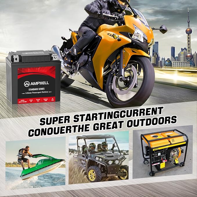 YTX14AH Lithium Motorcycle Battery, 12V 4Ah 240 CCA 2.8 lbs Lightweight, Powersports Replacement for ATV UTV Scooter Generator，Compatible with Polaris Sportsman 570 Ranger 500 Kawasaki