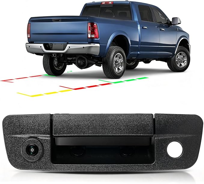 Tailgate Handle Backup Camera for 2009–2017 Dodge RAM 1500, for 2010–2017 Dodge RAM 2500 3500, Rear View Tailgate Backup Camera 170° Wide Angle, IP68 Waterproof, Replace OEM 68084284AB